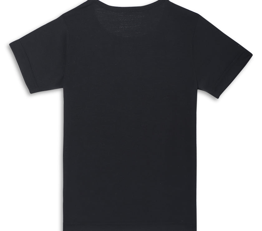 Vimal Jonney Printed  Black  Regular Fit Cotton blended T-shirts For Kids