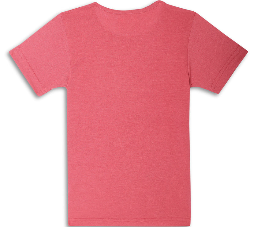 Vimal Jonney Printed  Pink  Regular Fit Cotton blended T-shirts For Kids