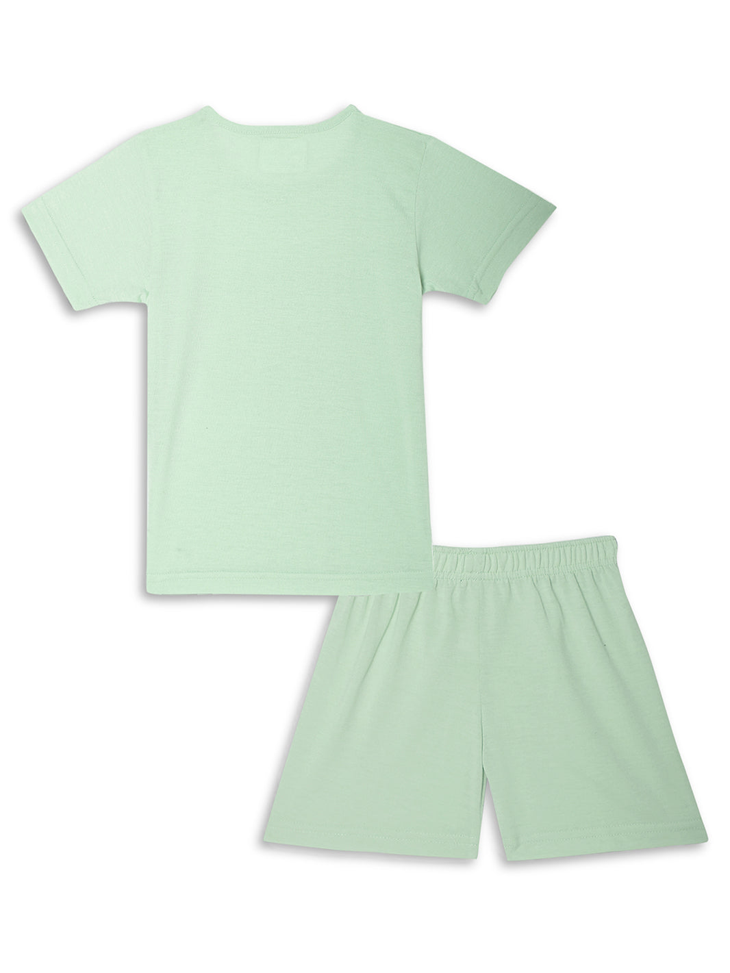 Vimal Jonney Printed Green Regular Fit Cotton blended Tshirt And Bottom Set For Kids