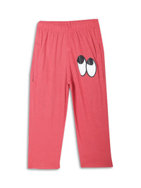 Vimal Jonney Printed Pink Regular Fit Cotton blended Tshirt And Bottom Set For Kids