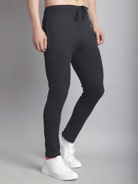 Vimal Jonney Solid Black Regular Fit Polyster Lycra Trackpant For Men