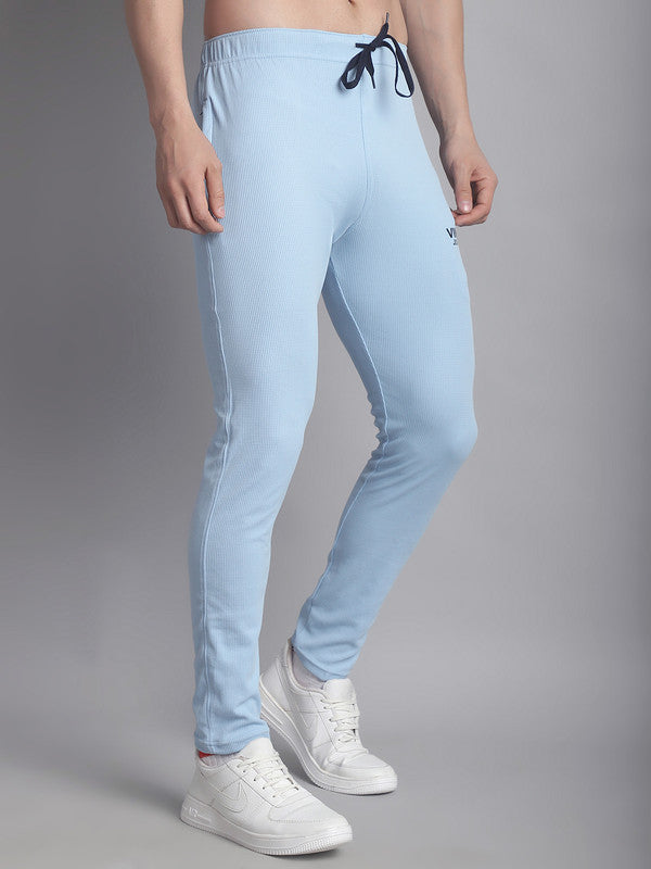 Vimal Jonney Solid Light Blue Regular Fit Polyster Lycra Trackpant For Men