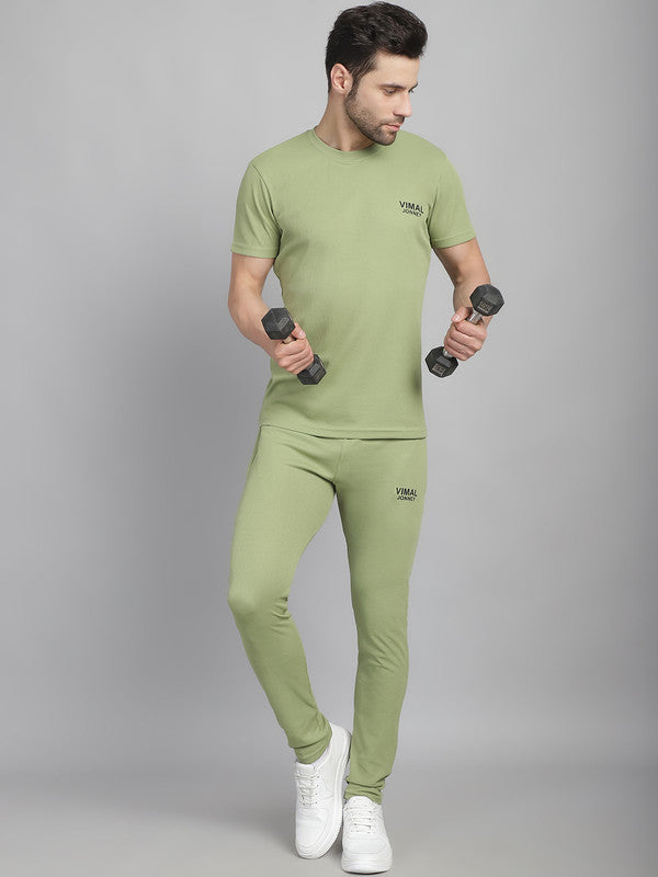 Vimal Jonney Solid Light Green Regular Fit Polyster Lycra Trackpant For Men