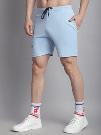 Vimal Jonney Solid Light Blue Regular Fit Polyster Lycra Shorts For Men