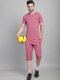 Vimal Jonney Solid Pink Regular Fit Polyster Lycra Capri For Men