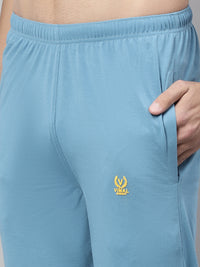 Vimal Jonney Blue Regular fit Cotton Trackpant for Men