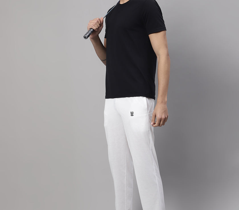 Vimal Jonney White Regular fit Cotton Trackpant for Men