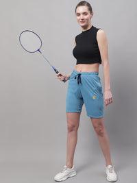 Vimal Jonney Blue Regular fit Cotton Shorts for Women