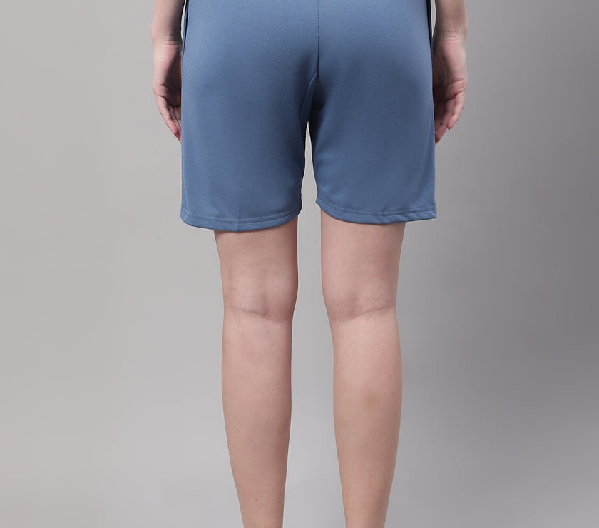Vimal Jonney Dark Grey Regular fit Cotton Shorts for Women