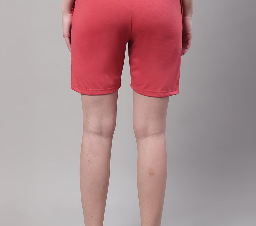 Vimal Jonney Pink Regular fit Cotton Shorts for Women