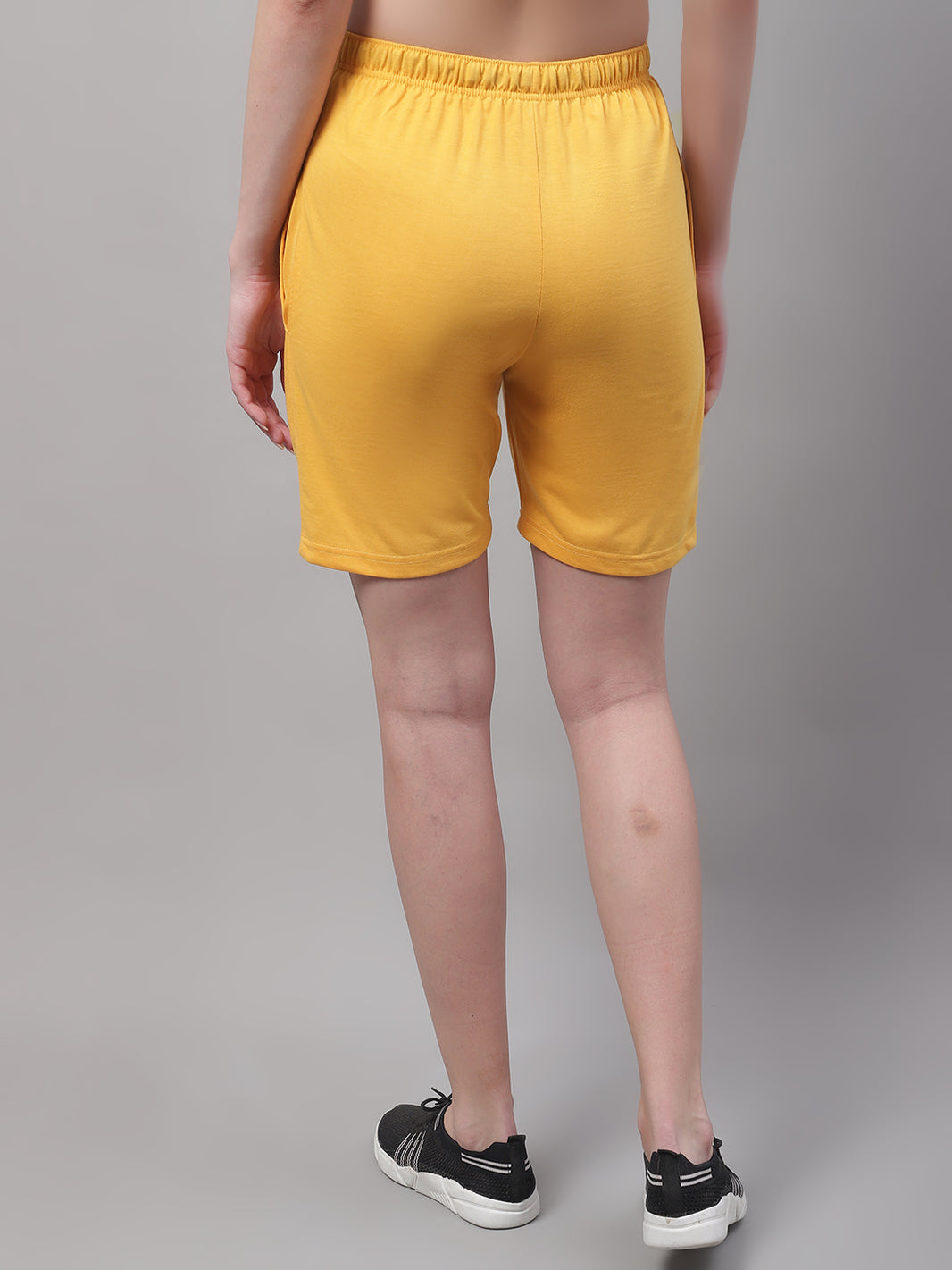 Vimal Jonney Yellow Regular fit Cotton Shorts for Women
