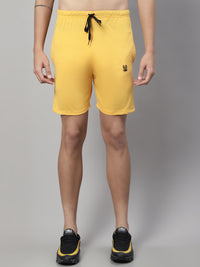 Vimal Jonney Yellow Regular fit Cotton Shorts for Men