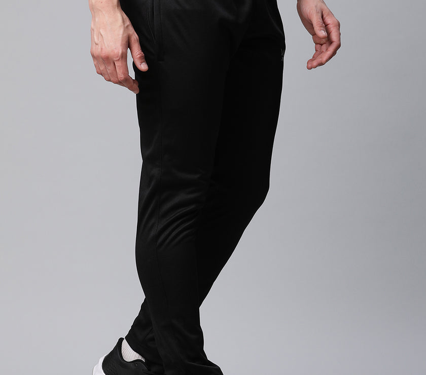 Vimal Jonney Dryfit Polyster Lycra Solid Black Trackpant for Men