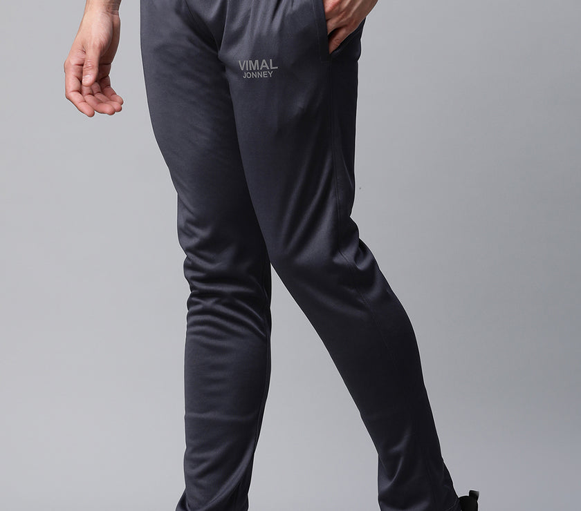 Vimal Jonney Dryfit Polyster Lycra Solid Grey Trackpant for Men