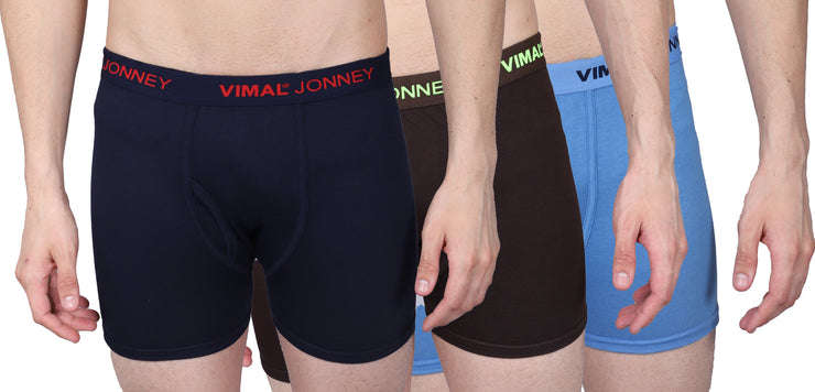 Vimal Jonney Cotton Trunks for Men (Assorted Color, Pack of 3)