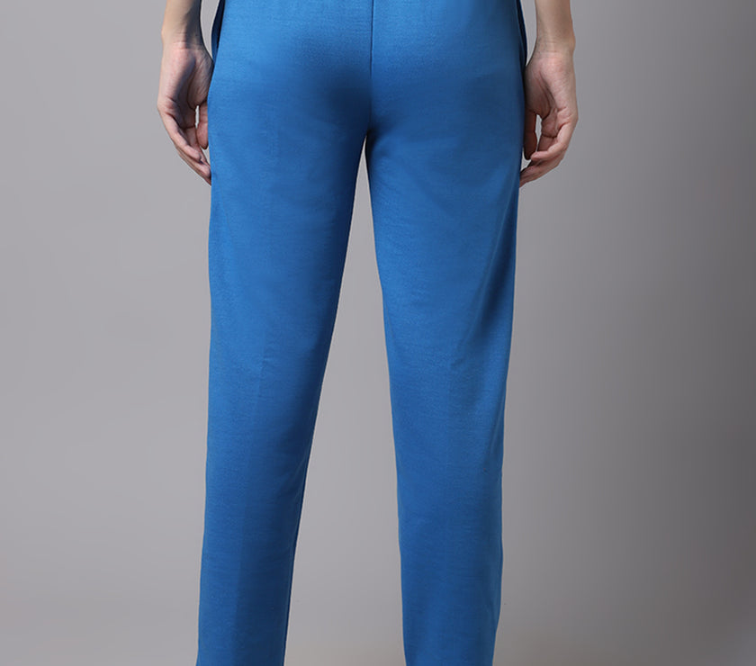 Vimal Jonney Fleece Regular-Fit Blue Trackpant for Women