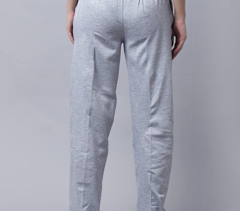 Vimal Jonney Fleece Regular-Fit Grey Melange Trackpant for Women