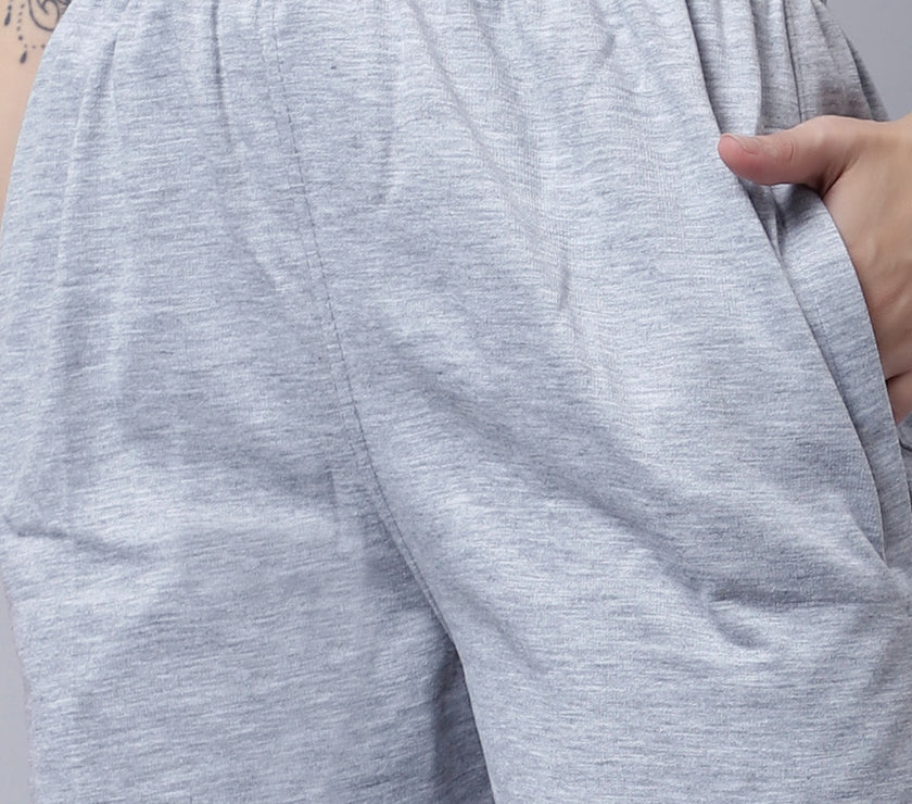 Vimal Jonney Fleece Regular-Fit Grey Melange Trackpant for Women