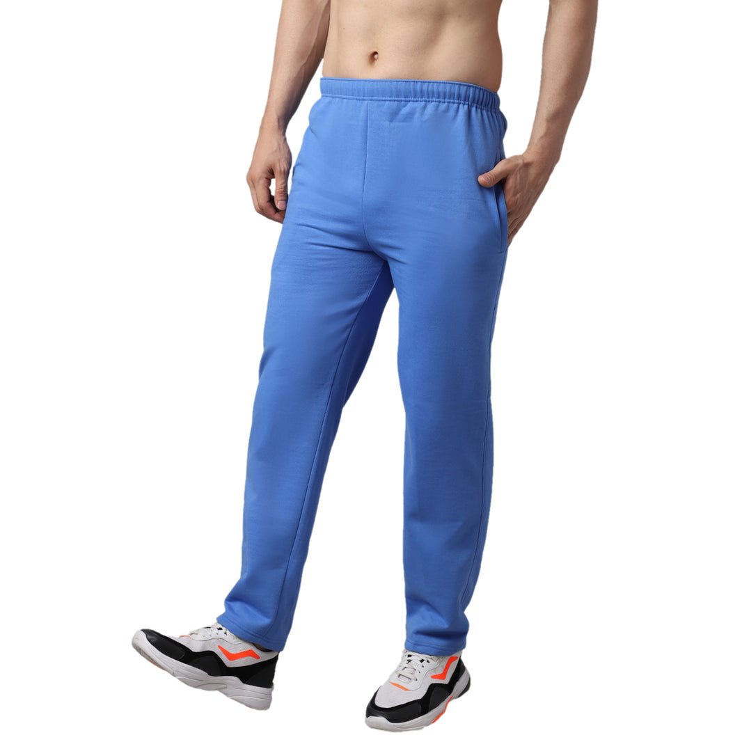 Vimal Jonney Fleece Regular-Fit Sky Blue Cotton Trackpant for Men