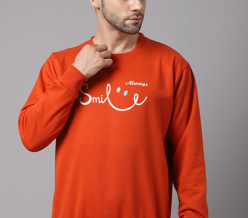 Vimal Jonney Fleece Round Neck Printed Sweatshirt for Men