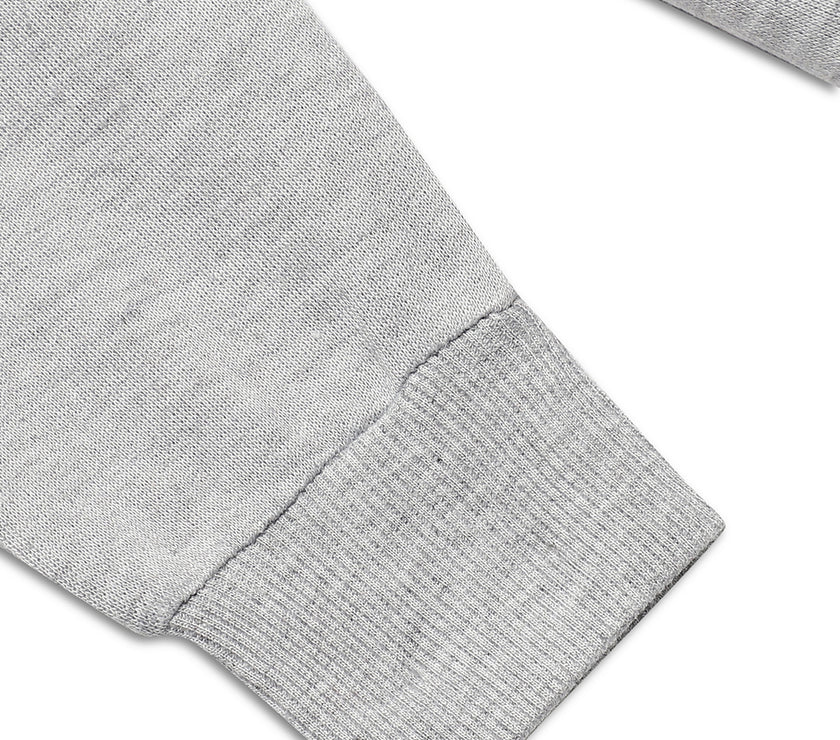Vimal Jonney Grey Melange Printed Round Neck Cotton Fleece Sweatshirt for Kids