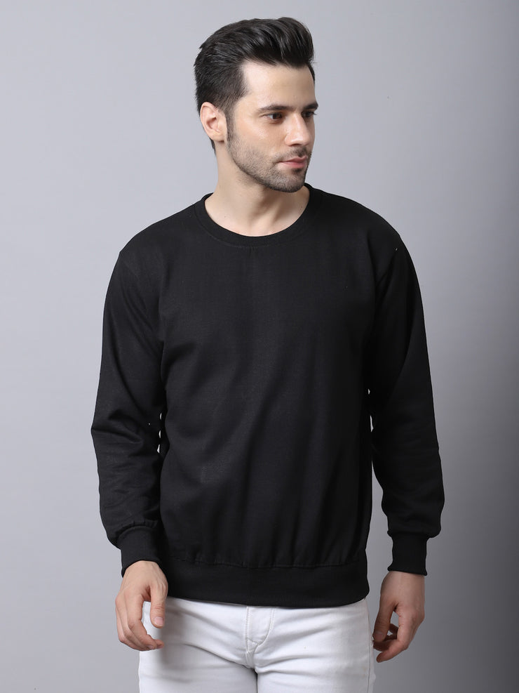 Vimal Jonney Fleece Round Neck Black Sweatshirt for Men