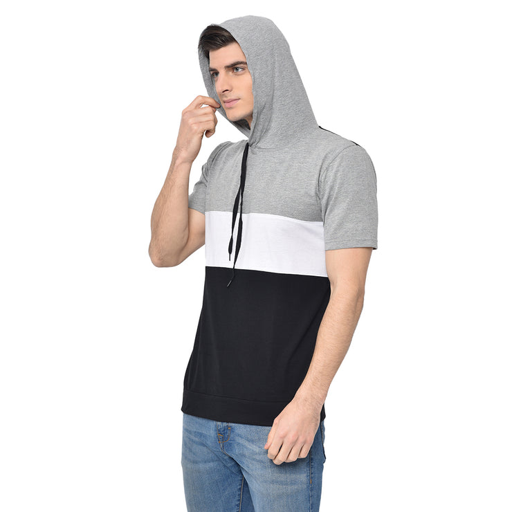 Vimal Jonney Hooded Neck Grey T-shirt For Men's - Vimal Clothing store