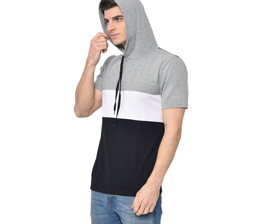 Vimal Jonney Hooded Neck Grey T-shirt For Men's - Vimal Clothing store