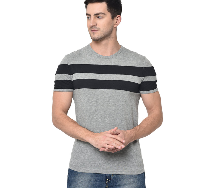 Vimal Jonney Round Neck Grey T-shirt For Men's - Vimal Clothing store