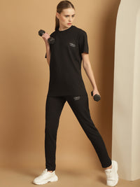 Vimal Jonney Solid Black Regular Fit Polyster Lycra Trackpant For Women