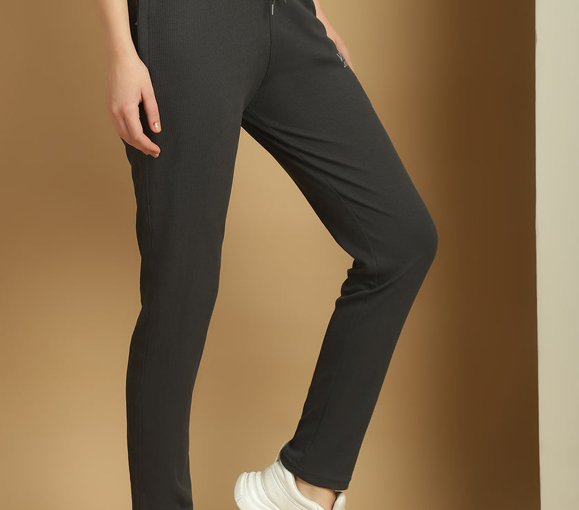 Vimal Jonney Solid Grey Regular Fit Polyster Lycra Trackpant For Women