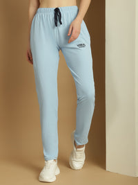 Vimal Jonney Solid Light Blue Regular Fit Polyster Lycra Trackpant For Women