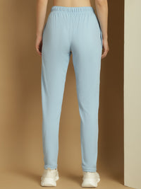 Vimal Jonney Solid Light Blue Regular Fit Polyster Lycra Trackpant For Women