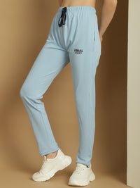 Vimal Jonney Solid Light Blue Regular Fit Polyster Lycra Trackpant For Women