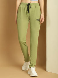 Vimal Jonney Solid Light Green Regular Fit Polyster Lycra Trackpant For Women