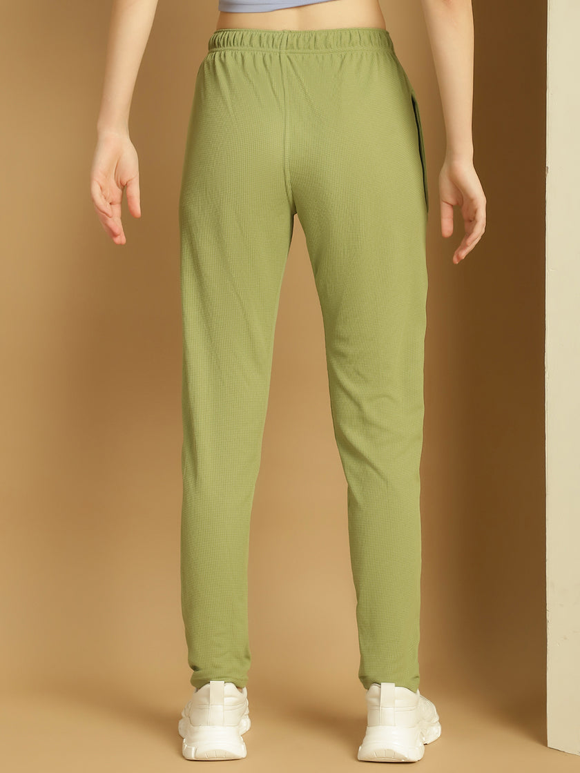 Vimal Jonney Solid Light Green Regular Fit Polyster Lycra Trackpant For Women