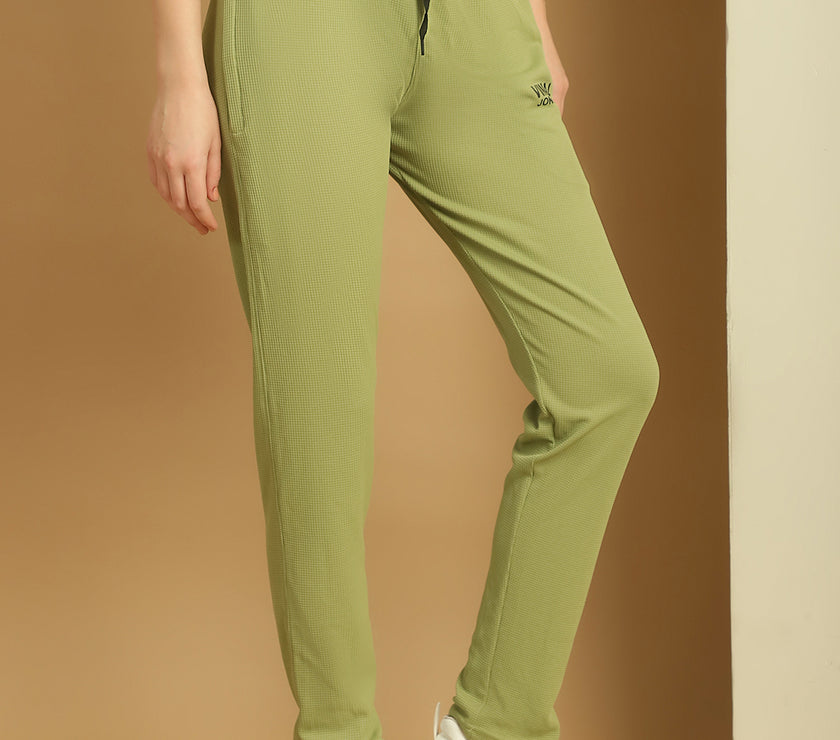 Vimal Jonney Solid Light Green Regular Fit Polyster Lycra Trackpant For Women