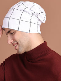 Vimal Jonney check printed white cap for Men