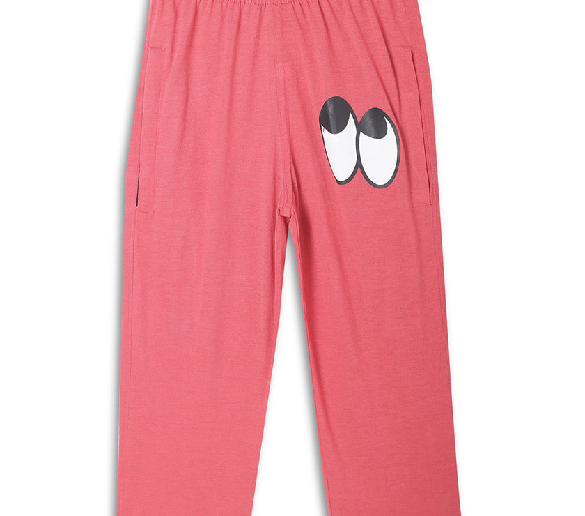 Vimal Jonney Printed  Pink Regular Fit Cotton blended Trackpant For Boys