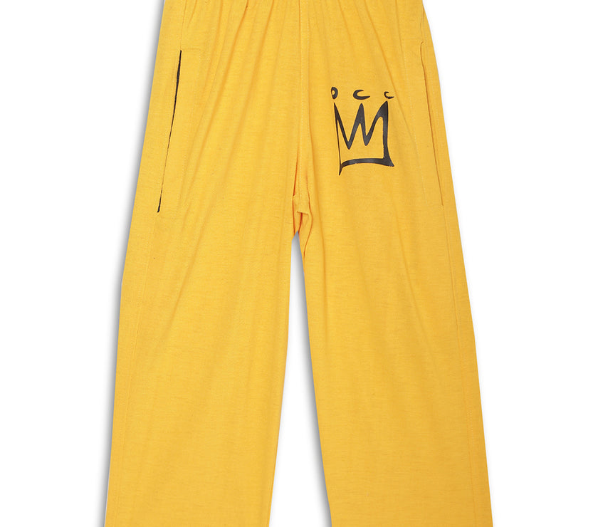 Vimal Jonney Printed  Yellow Regular Fit Cotton blended Trackpant For Boys