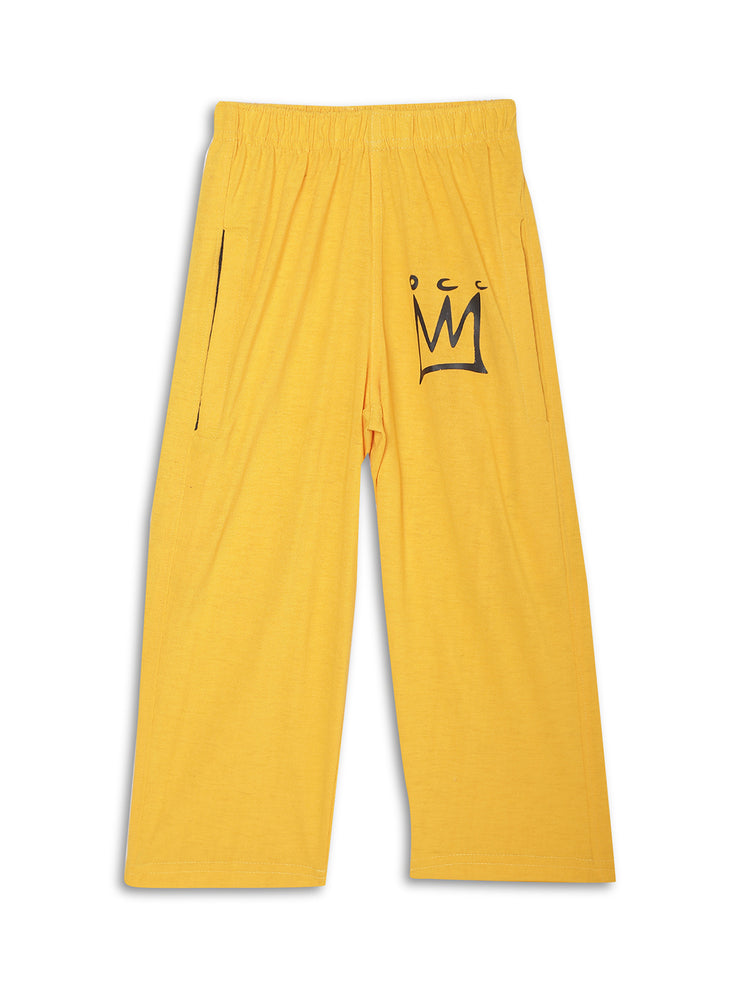 Vimal Jonney Printed  Yellow Regular Fit Cotton blended Trackpant For Boys