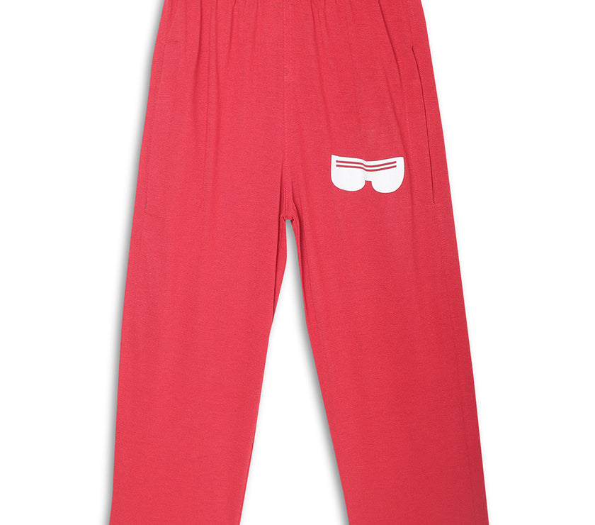 Vimal Jonney Printed  Red Regular Fit Cotton blended Trackpant For Boys