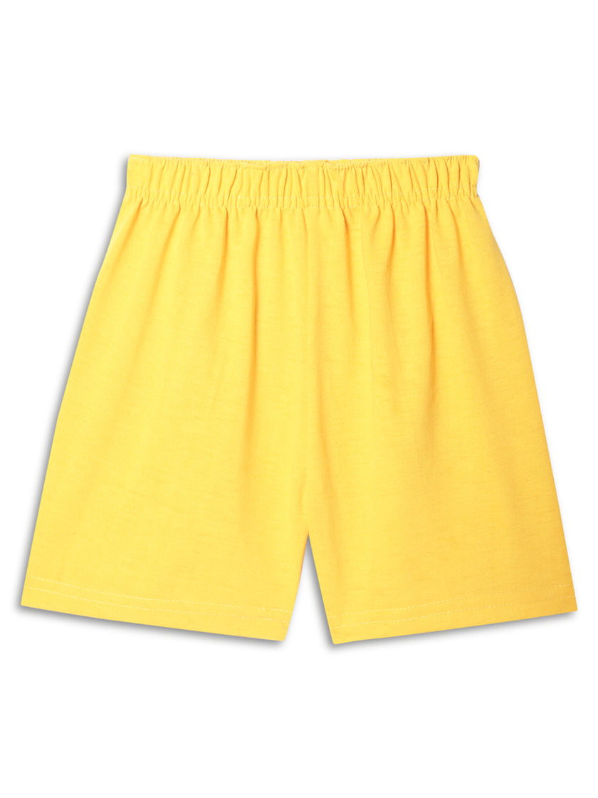 Vimal Jonney Printed  Yellow Regular Fit Cotton blended Shorts For Kids