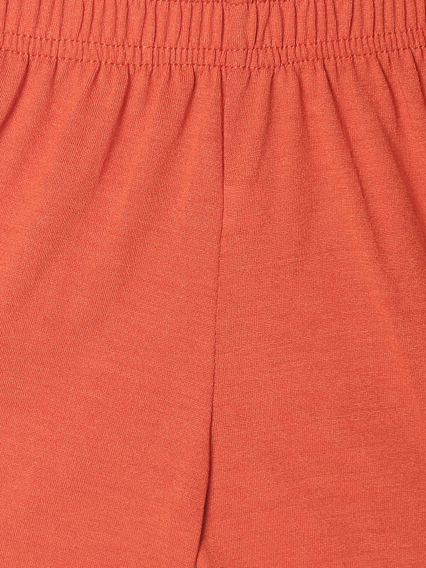 Vimal Jonney Printed  Rust Regular Fit Cotton blended Shorts For Kids