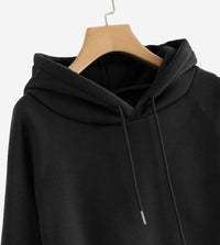 Vimal Jonney Black Solid Hooded Cotton Fleece Sweatshirt for Men