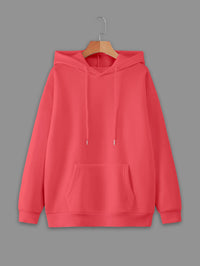 Vimal Jonney Pink Solid Hooded Cotton Fleece Sweatshirt for Men