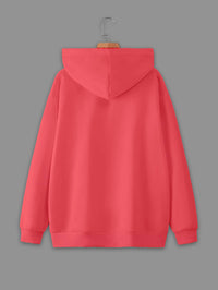 Vimal Jonney Pink Solid Hooded Cotton Fleece Sweatshirt for Men