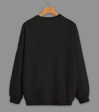 Vimal Jonney Black Solid Round Neck Cotton Fleece Sweatshirt for Men