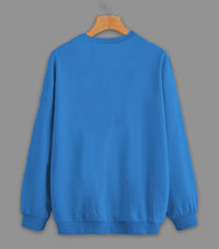 Vimal Jonney Blue Solid Round Neck Cotton Fleece Sweatshirt for Men