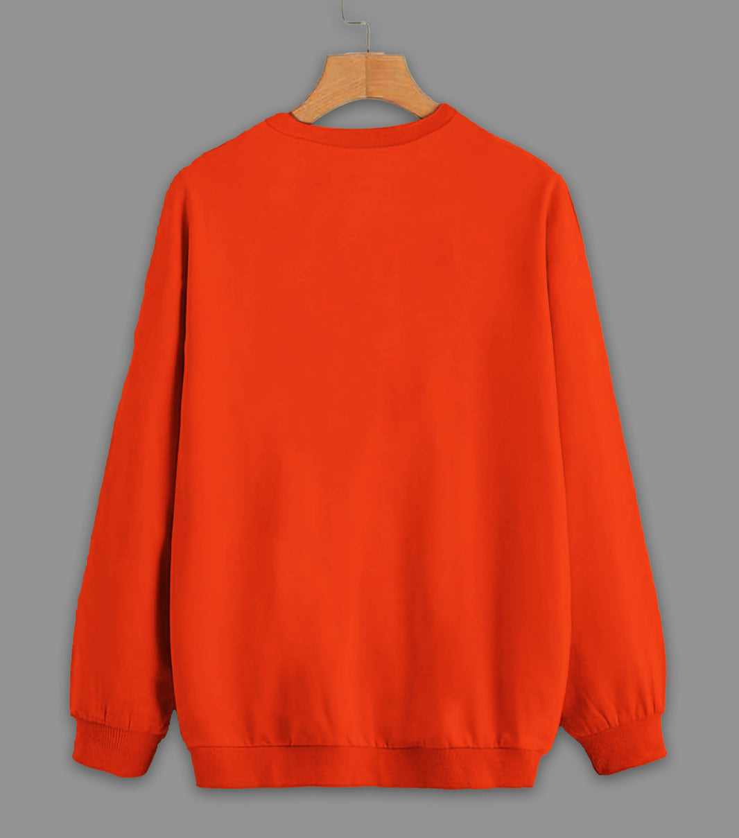 Vimal Jonney Rust Solid Round Neck Cotton Fleece Sweatshirt for Men